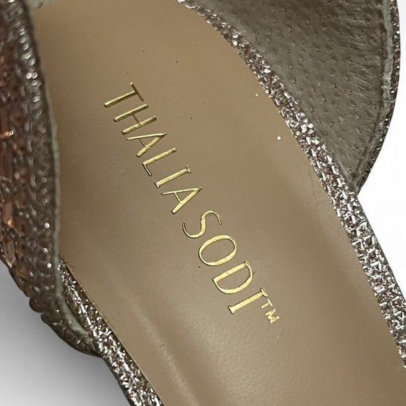 Thalia Sodi Women's Rhinestones Platform Heels Rose Gold 8.5 Party Fairy Glam - Picture 9 of 12